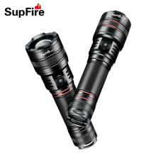 Supfire Strong Light Flashlight Zoom Long Shot LED Flashlights Rechargeable Household Waterproof Outdoor led torch flashlight